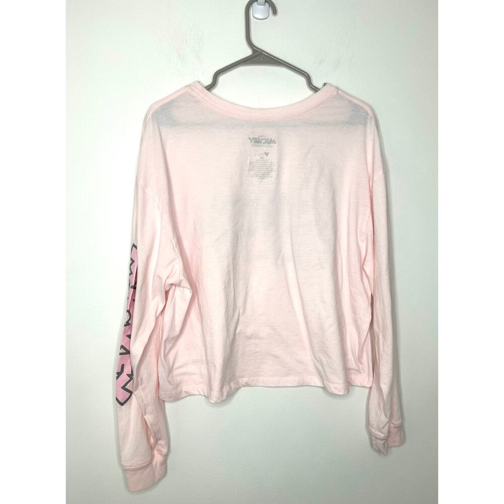 Disney Mickey & Friends Long Sleeve T-Shirt Sz 2X Pink Cropped Fit - Picture 2 of 7